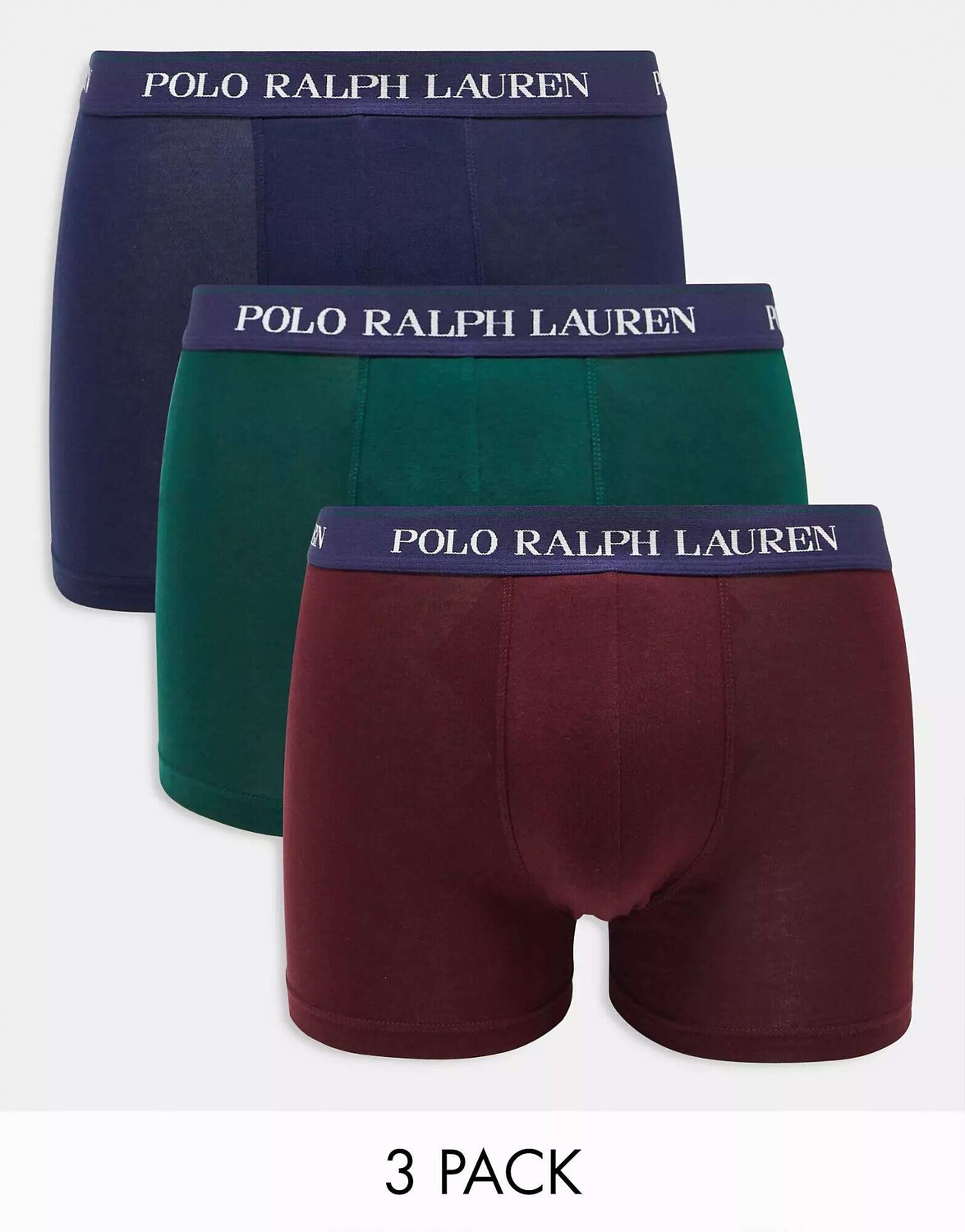 

Три пары плавок Polo Ralph Lauren темно-бордового цвета с поясом с логотипом