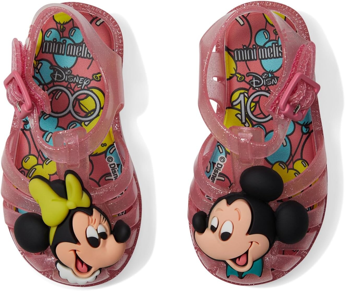 

Сандалии на плоской подошве Pos+Disney 100 BB Mini Melissa, цвет Glitter Pink