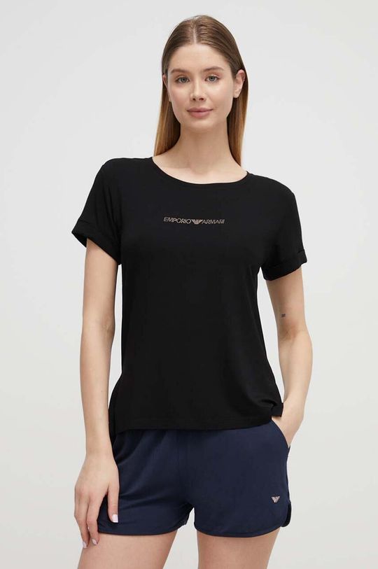 Морская рубашка Emporio Armani Underwear, черный