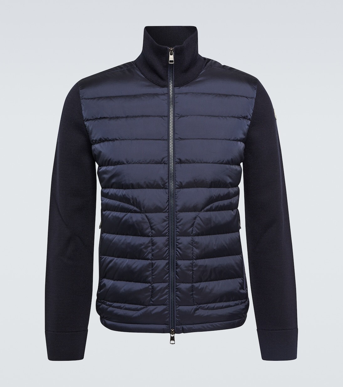 

Трикотажная куртка с пуховыми вставками Moncler, синий