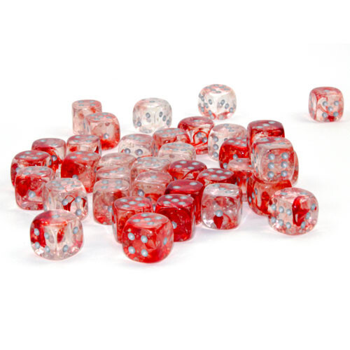 

Аксессуары Chessex Chessex 12mm d6 Set: Nebula Luminary - Red w/Silver (36)
