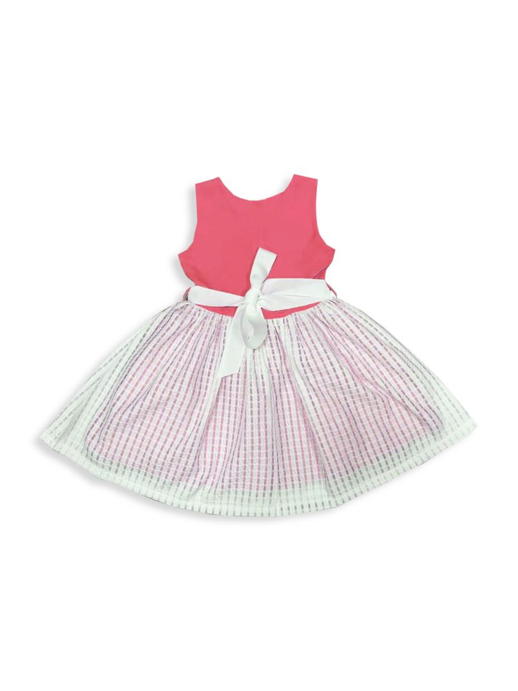 Платье в мелкую клетку с бантом для маленьких девочек и девочек Joe-Ella, розовый