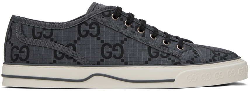 

Серые кроссовки Tennis 1977 Gucci, цвет Grey/Black