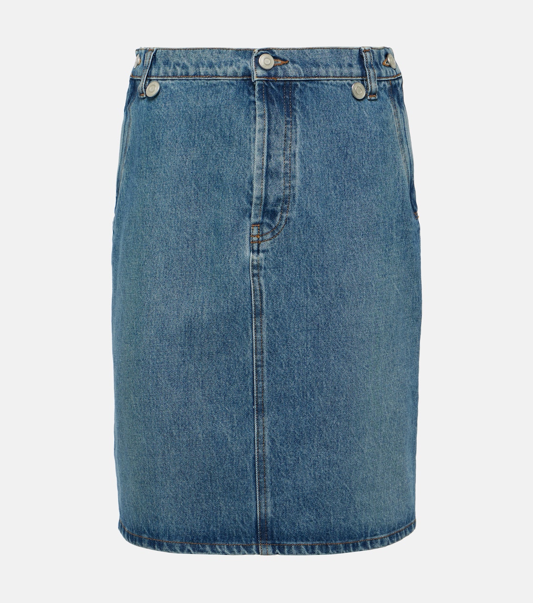 Джинсовая юбка-карандаш Coperni, синий синяя асимметричная джинсовая мини юбка coperni