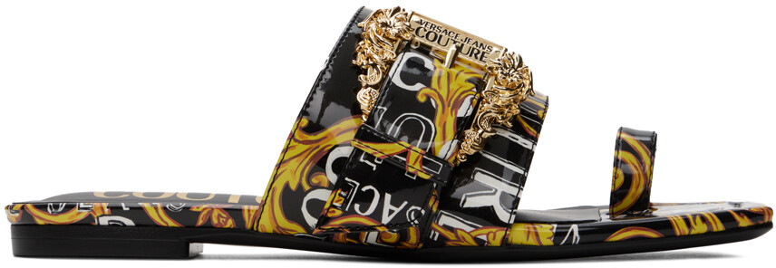 

Черно-желтые сандалии Millie Versace Jeans Couture