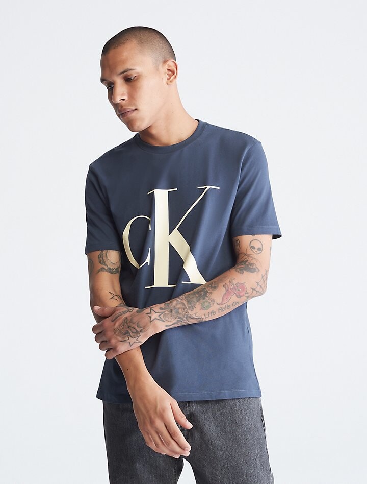 

Футболка с монограммой Calvin Klein, Серый