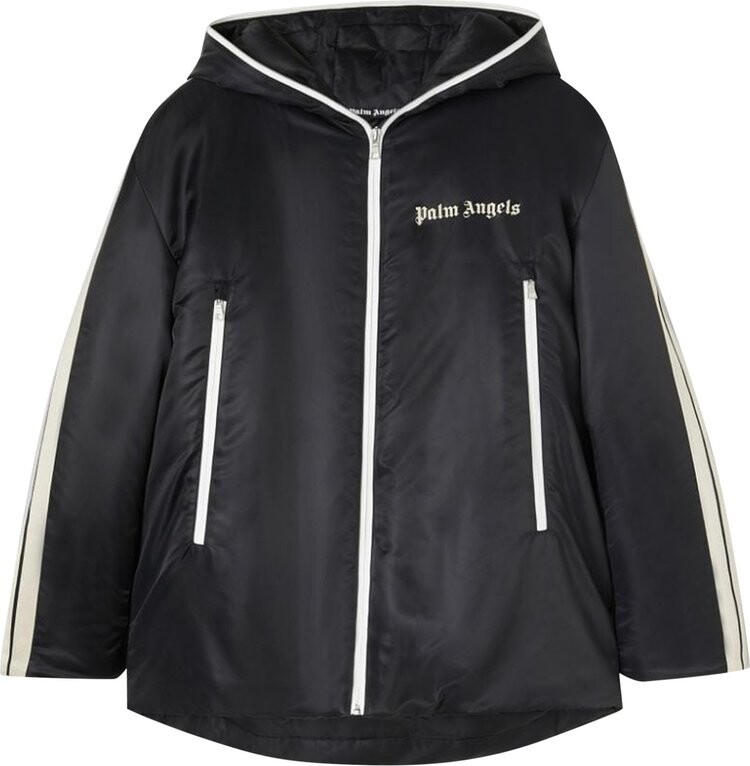 

Куртка Palm Angels Logo Padded Hoody Jacket 'Black/White', черный