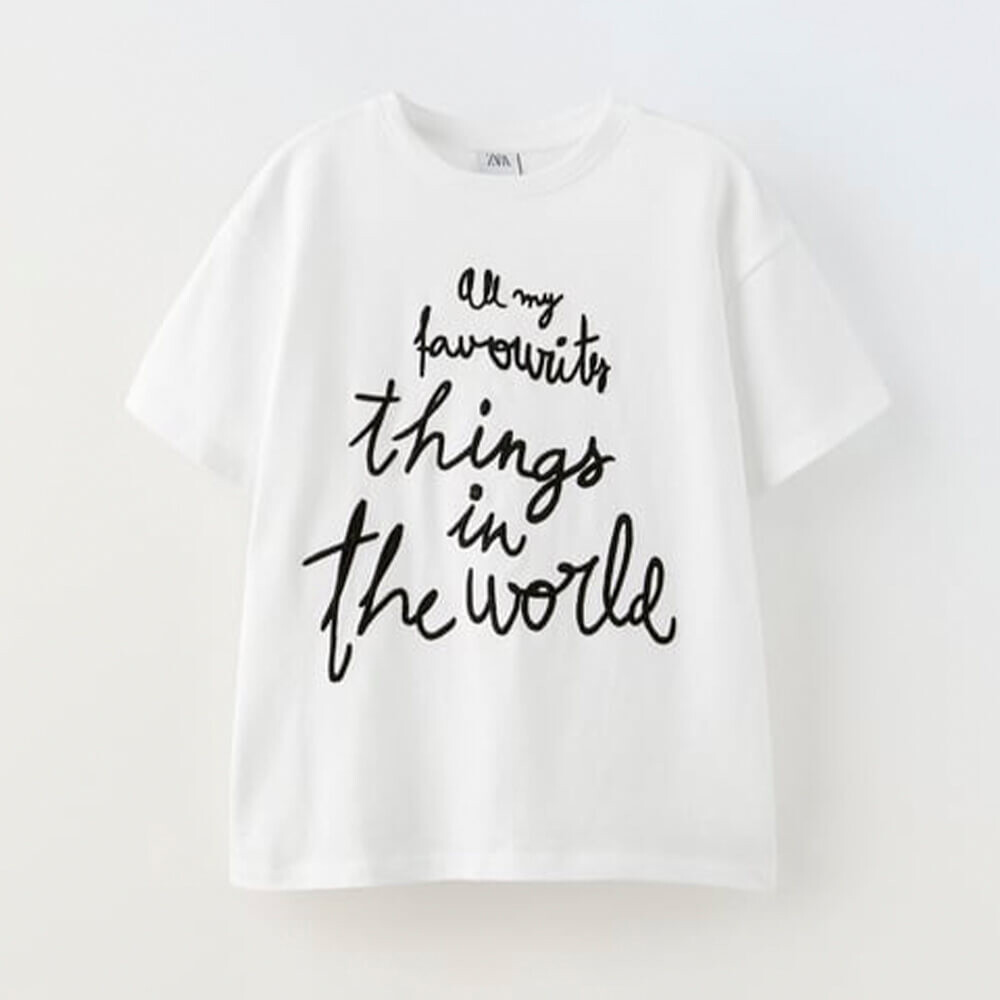 

Футболка Zara With Embroidered Slogan, белый