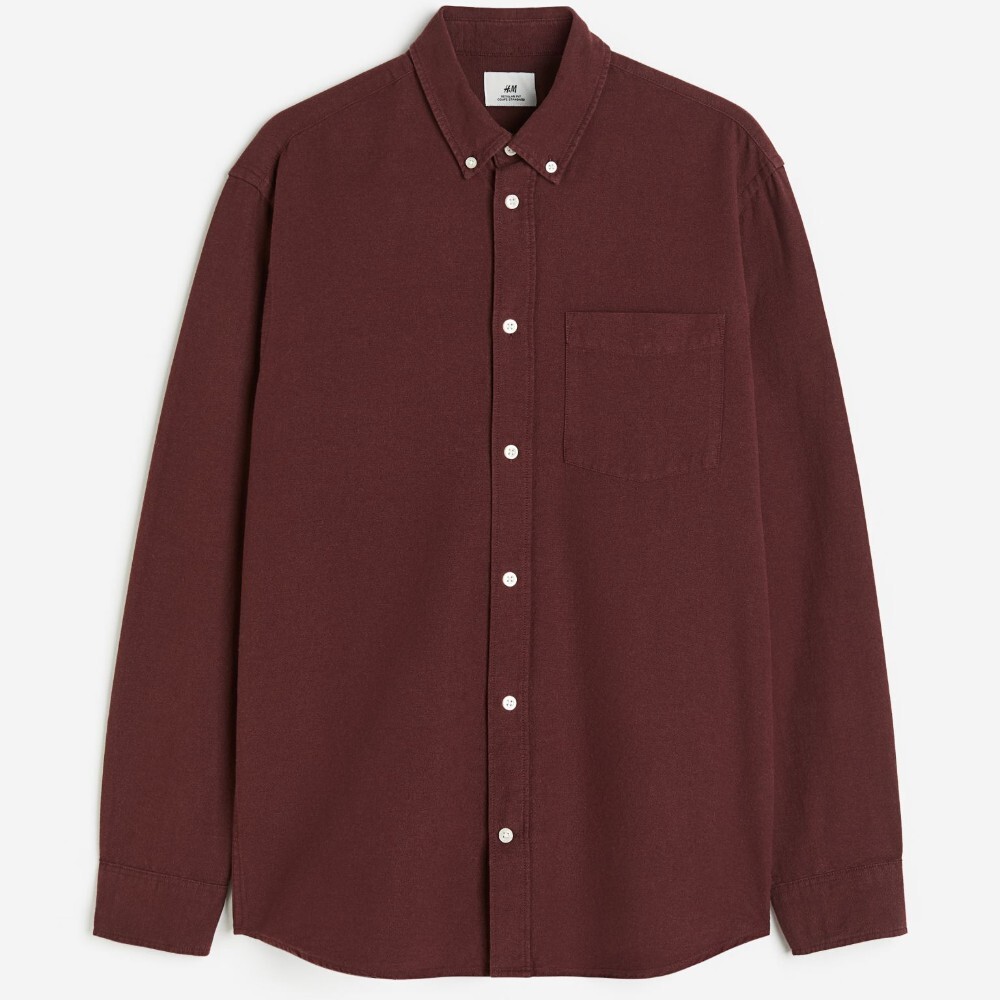 

Рубашка H&M Regular Fit Oxford, бордовый