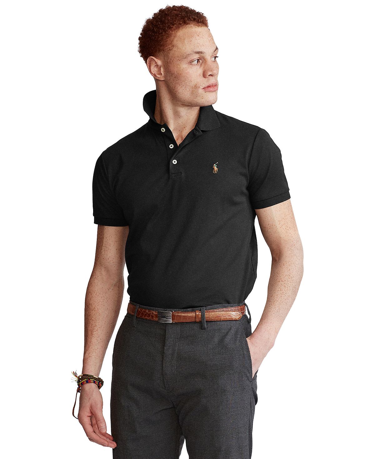 Мужская рубашка-поло slim fit из хлопка на заказ Polo Ralph Lauren, мульти  – купить по выгодным ценам с доставкой из-за рубежа через сервис  «CDEK.Shopping»