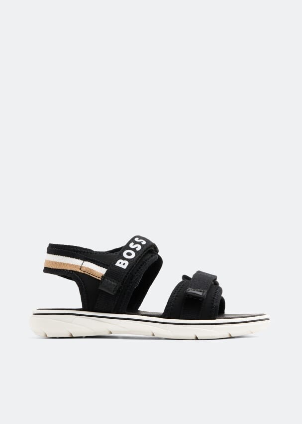 

Сандалии HUGO BOSS Logo tape sandals, черный