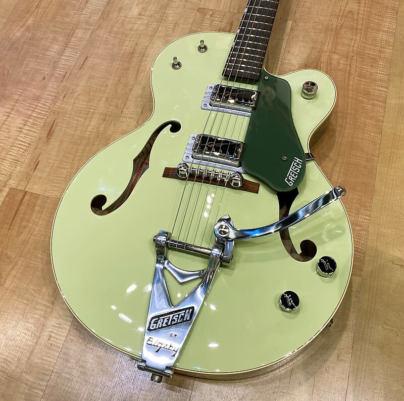 

Gretsch G6118T-60 Vintage Select Edition '60 Anniversary Hollow Body with Bigsby 2022 - 2 тона дымчато-зеленого цвета