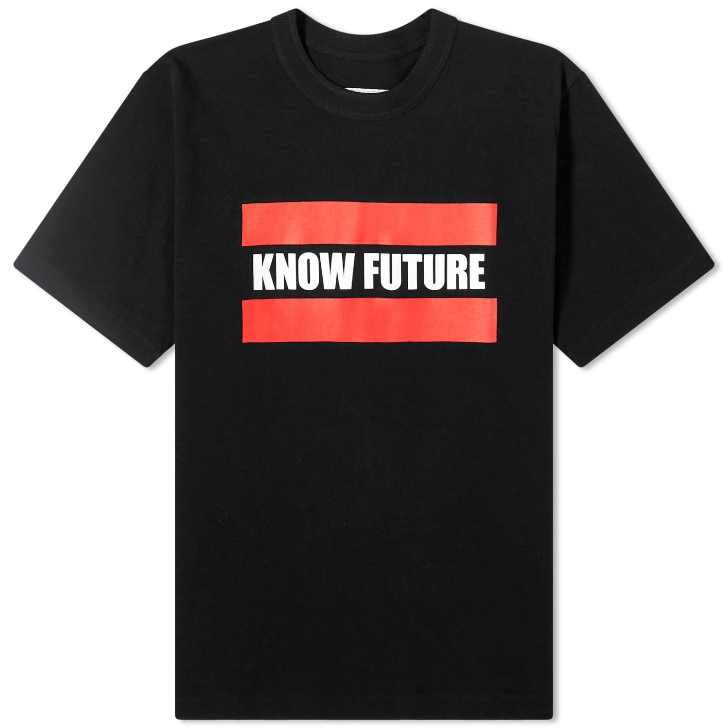 Футболка Sacai Know Future, черный винтажная хлопковая футболка с круглым вырезом и коротким рукавом
