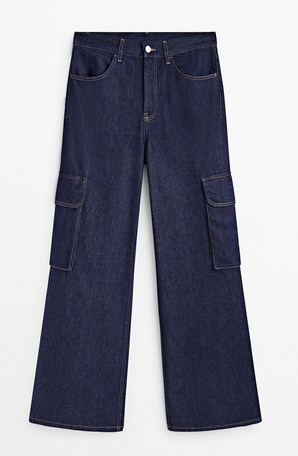 

Джинсы Massimo Dutti High-waist Palazzo Cargo, синий
