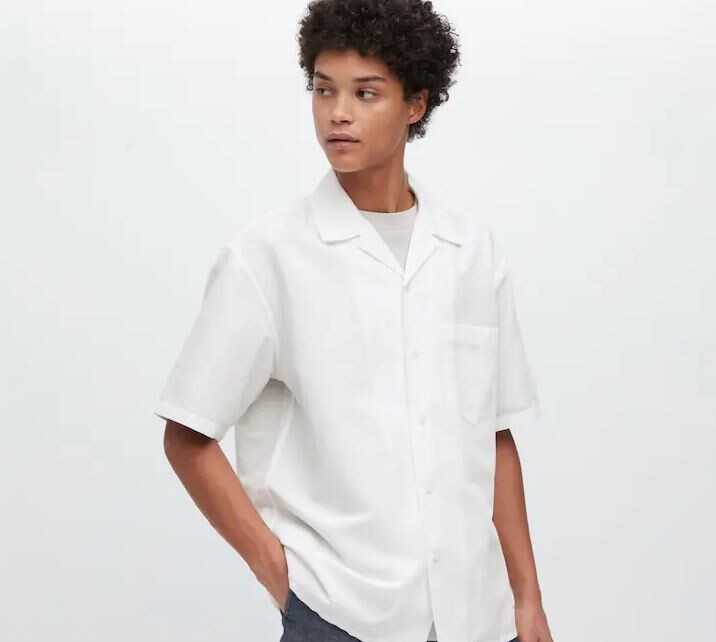 

Рубашка повседневная с короткими рукавами Uniqlo Casual Short Sleeved, белый