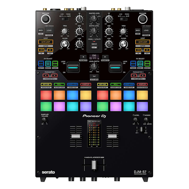 Pioneer DJM-S7 Serato rekordbox 2 Channel Pro Scratch Battle Bluetooth DJ Mixer - фото