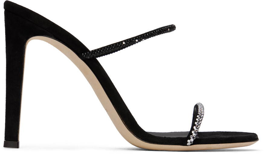 

Черные босоножки на каблуке с кристаллами Giuseppe Zanotti
