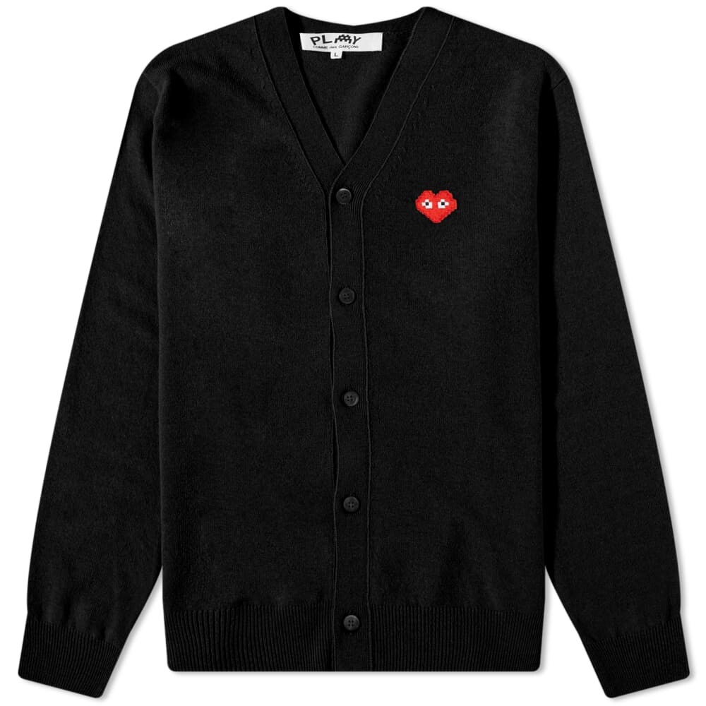 

Джемпер Comme des Garçons Play Invader Heart V-Neck Cardigan, Черный, Джемпер Comme des Garçons Play Invader Heart V-Neck Cardigan