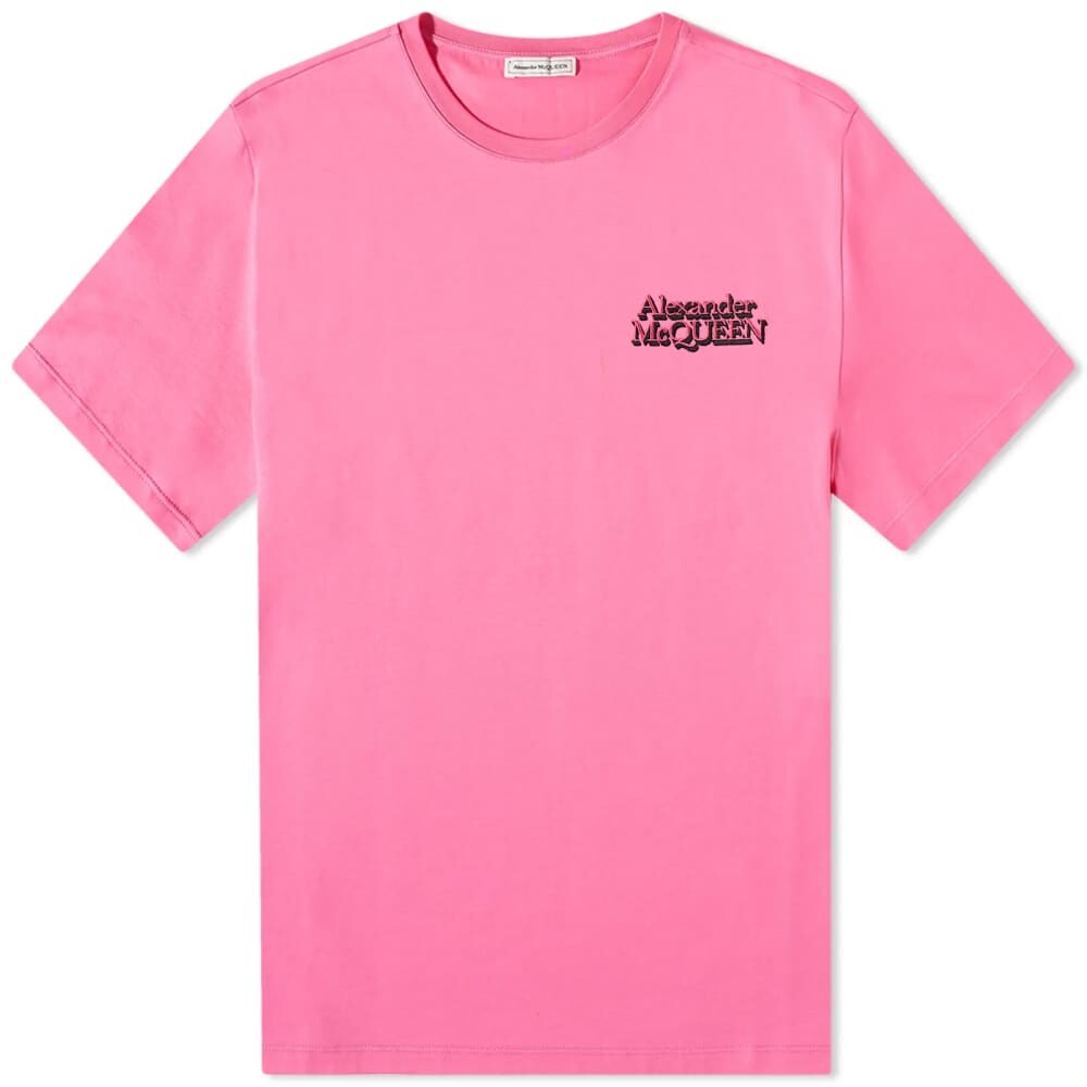 

Футболка Alexander McQueen Small Logo Boxy Tee, Розовый