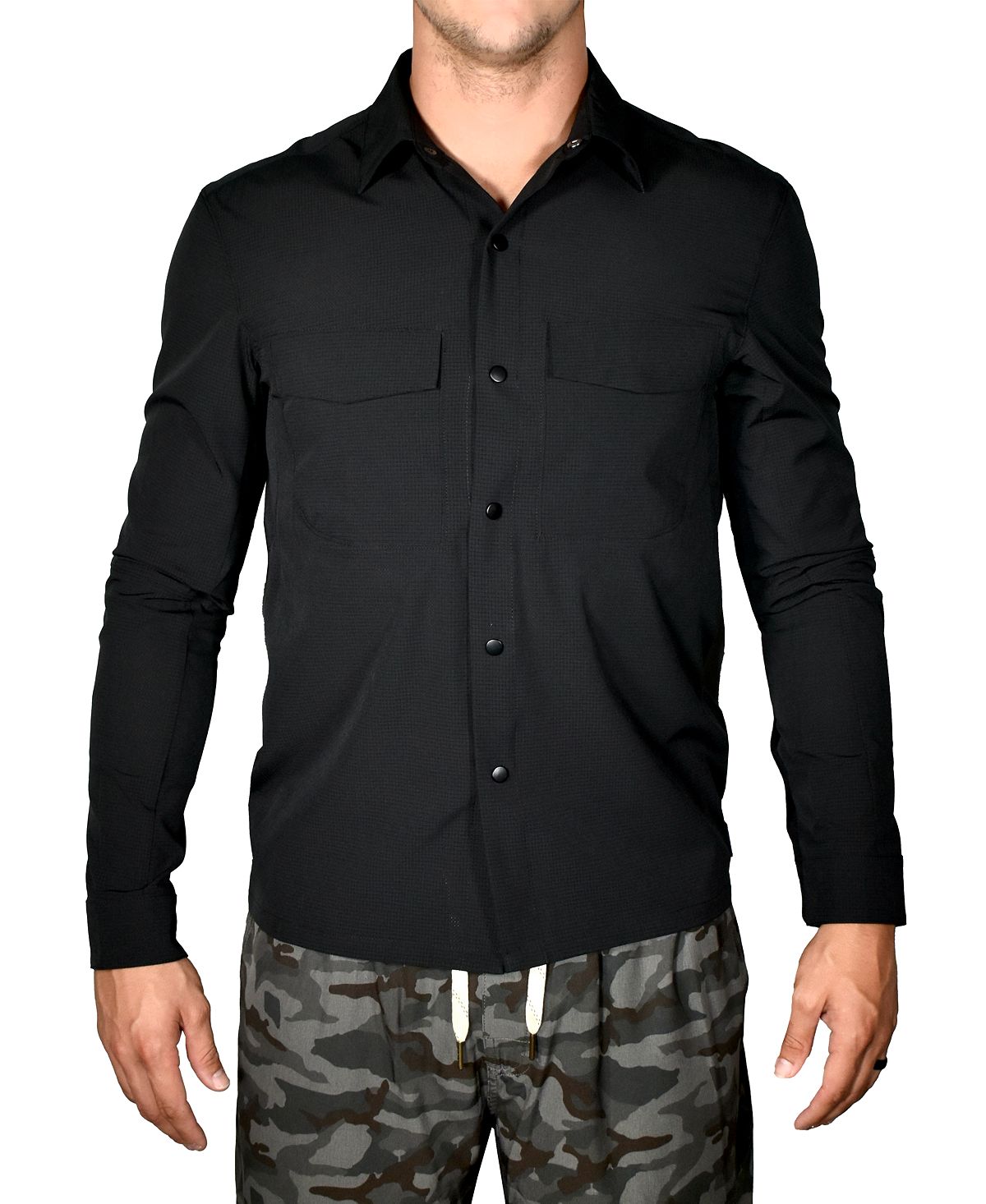 цена Мужская легкая куртка-рубашка с металлическими вентиляционными отверстиями Vintage 1946, черный