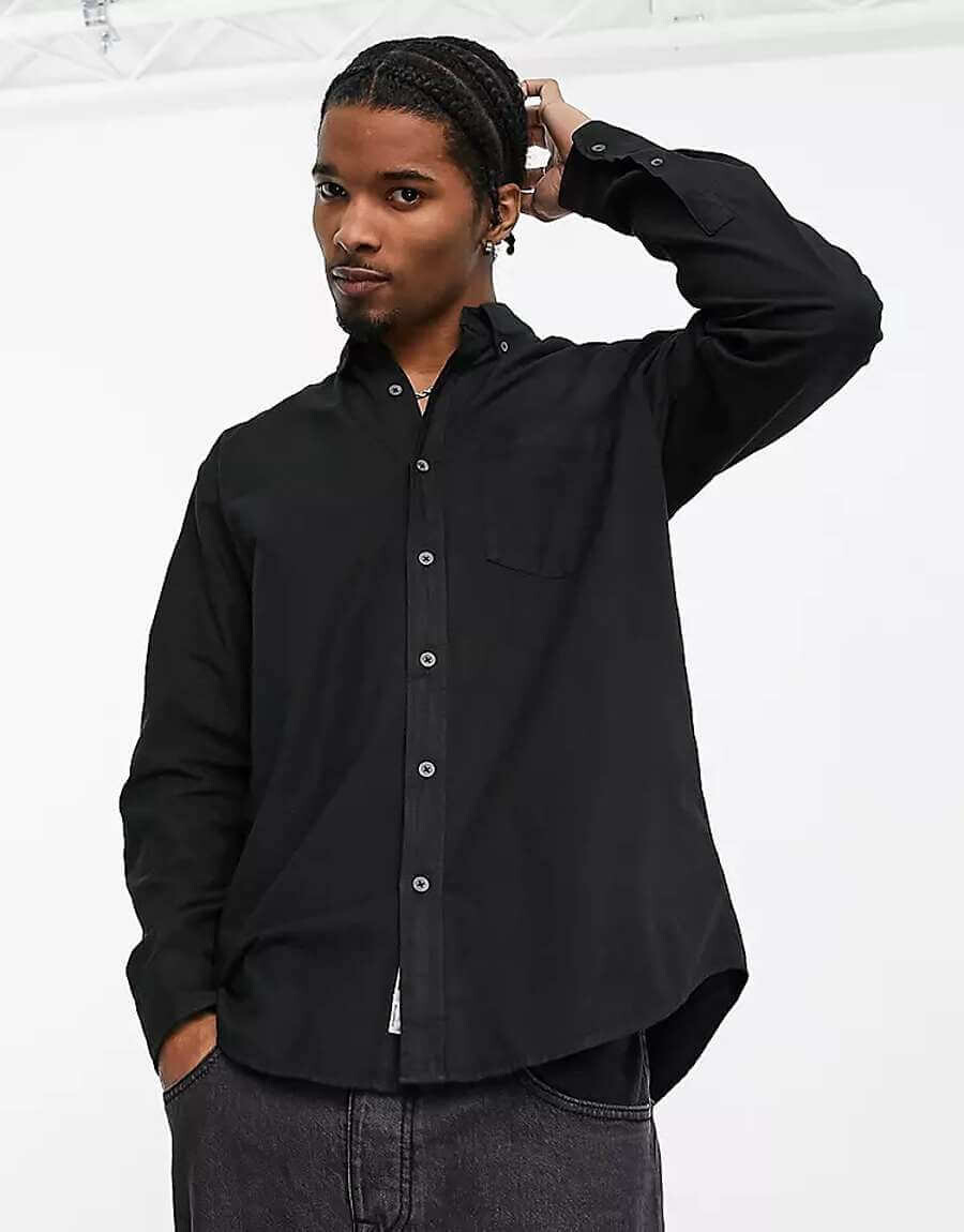 

Рубашка Pull&Bear Smart Oxford, черный