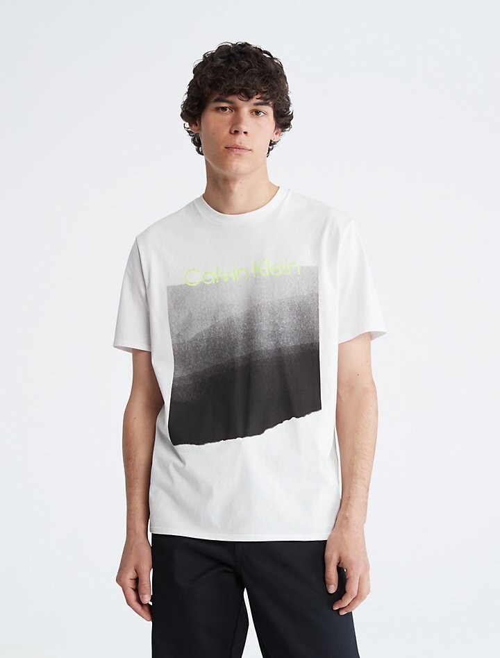 

Футболка с круглым вырезом и логотипом Gradient Box Calvin Klein, белый