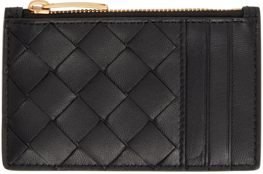 

Черная визитница на молнии Bottega Veneta