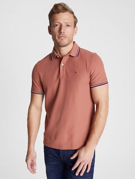 

Футболка-поло Tommy Hilfiger Regular Fit Tipped, бежевый