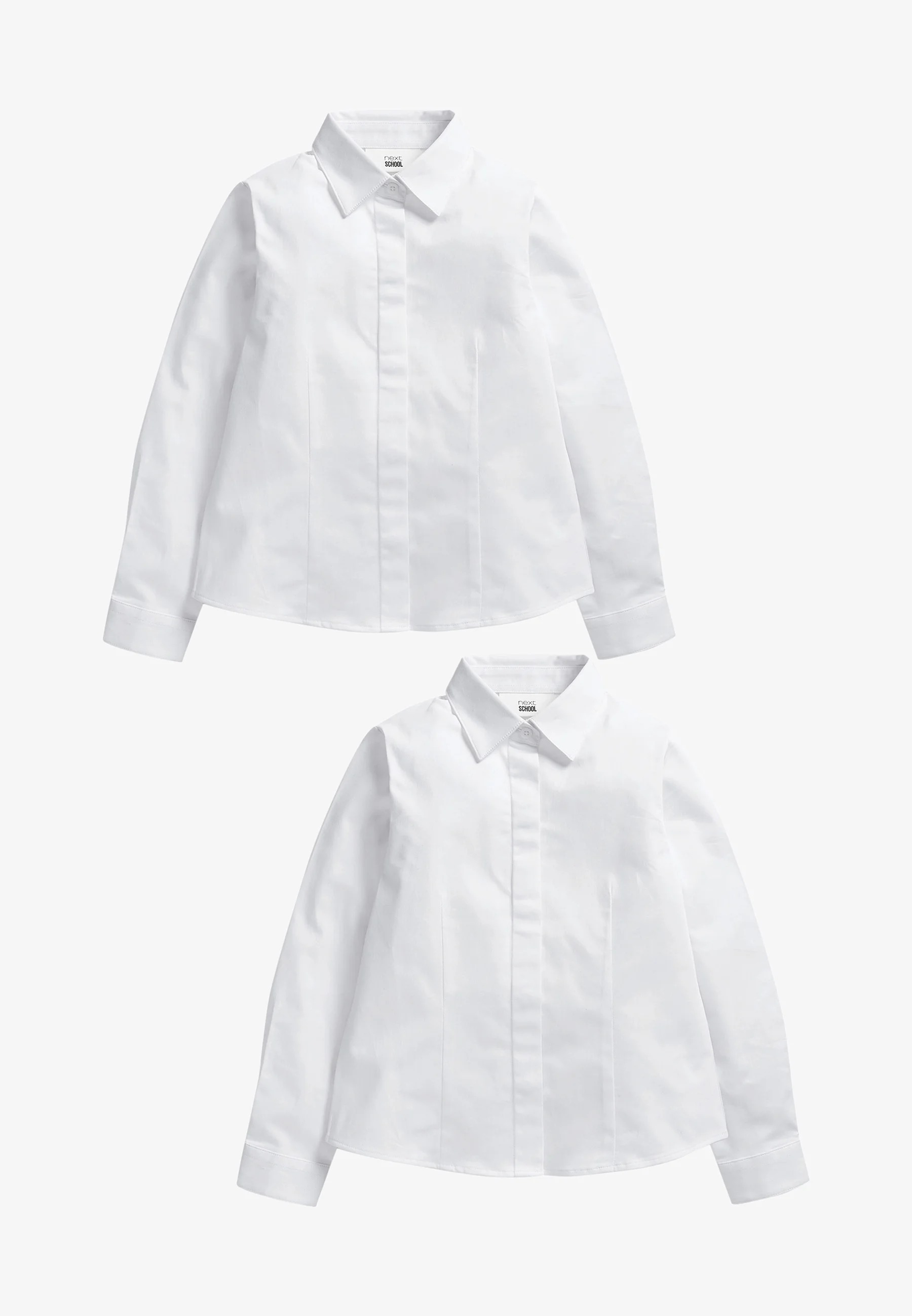Комплект рубашек для девочки Next, 2 штуки, белый женский свободный костюм рубашка с принтом модная плиссированная рубашка с отложным воротником и длинными рукавами и широкие брюки компл