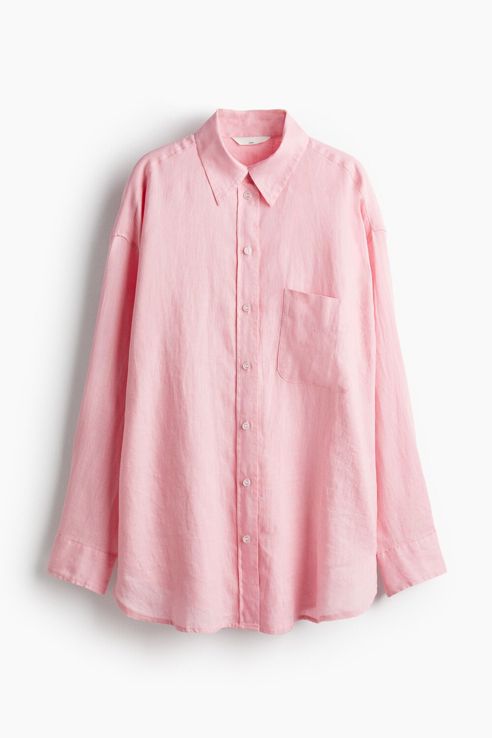 

Рубашка H&M Oversized Linen, светло-розовый