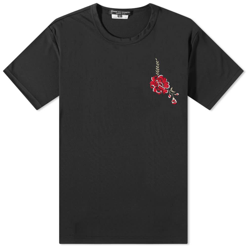 

Футболка Comme Des Garçons Homme Plus Small Rose Embroidery Poly Tee