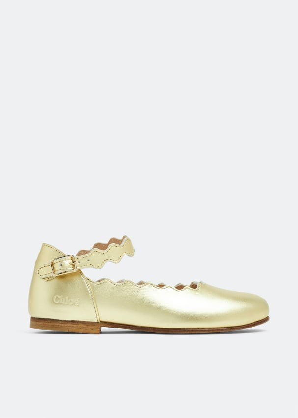 

Балетки CHLOÉ Scalloped ballerinas, золотой