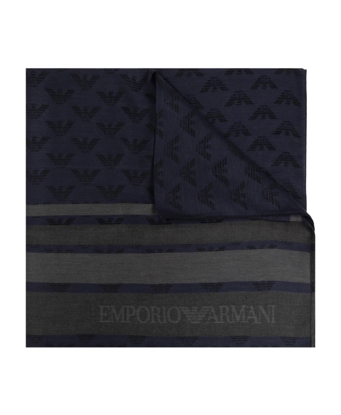 

Шарф с логотипом Emporio Armani, синий