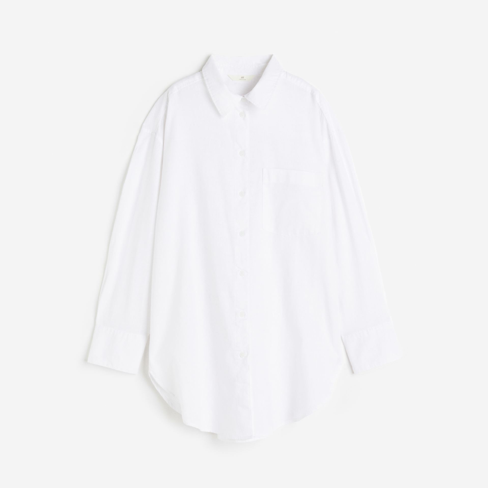 

Рубашка H&M Linen-blend, белый