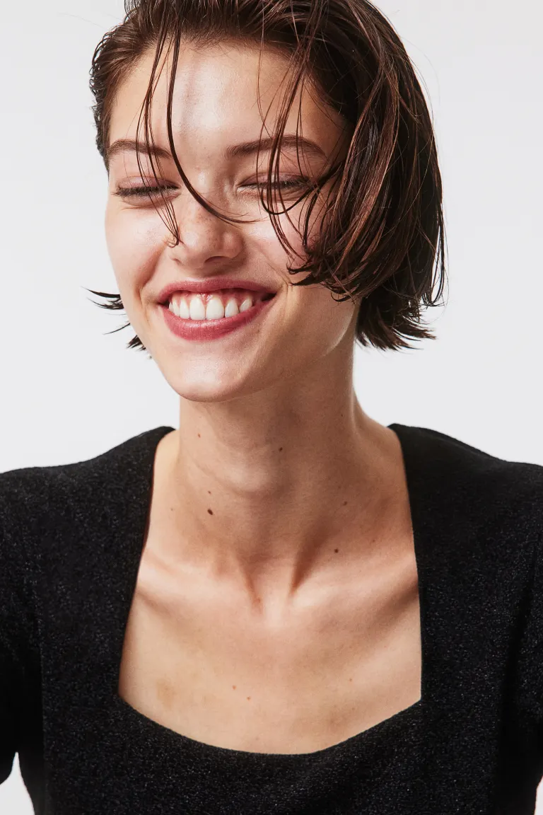 

Блузка из джерси с длинными рукавами H&M, черный