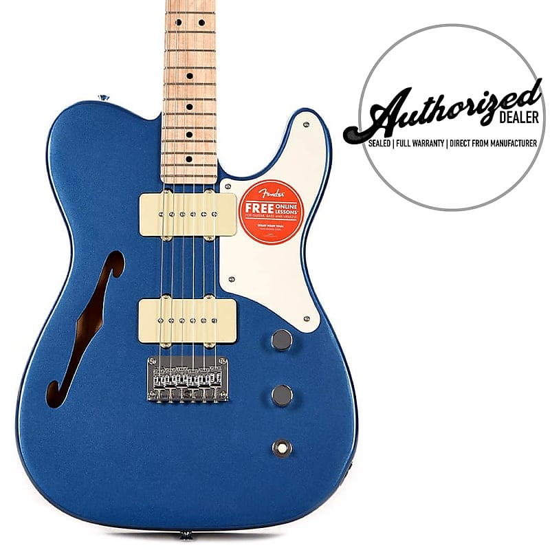 Электрогитара Fender Squier Paranormal Cabronita Thinline Telecaster - синий цвет Лейк-Плэсид