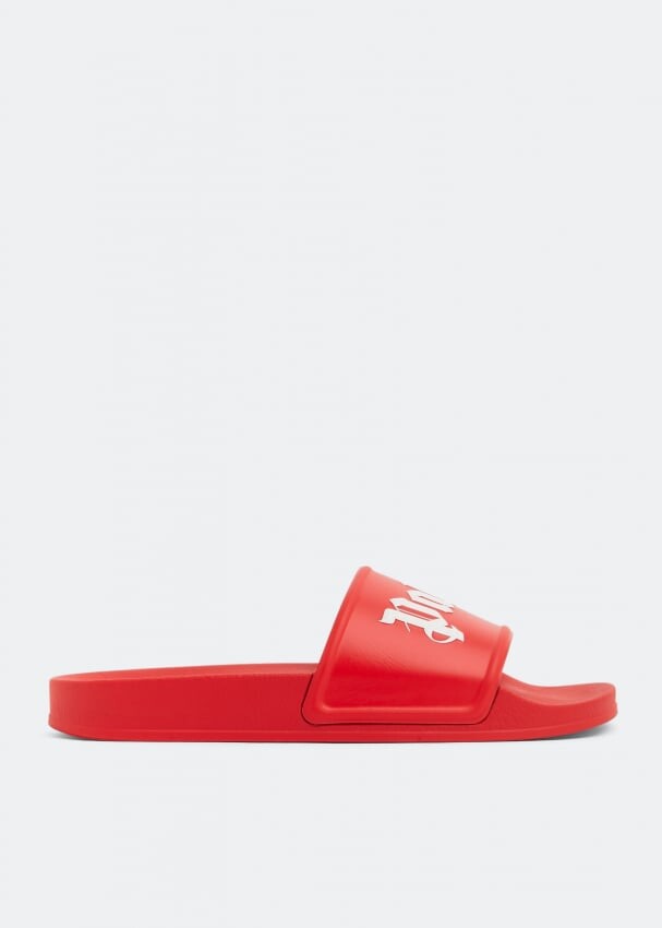 

Шлепанцы PALM ANGELS Logo print slides, красный
