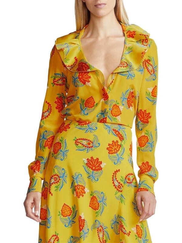 

Блузка Шелковая Ralph Lauren Collection Nadine, желтый