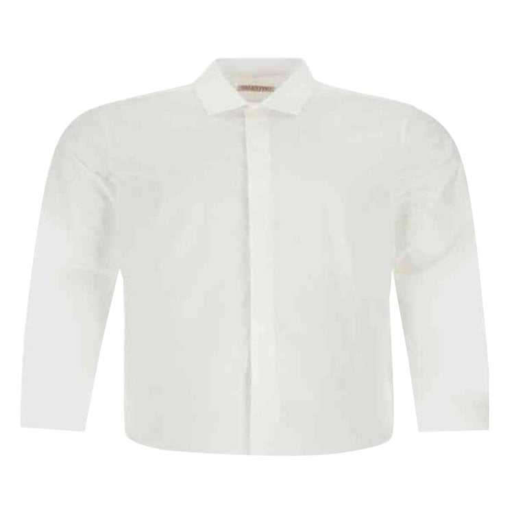 Рубашка Valentino Long-Sleeve Poplin Shirt 'White', белый - фото