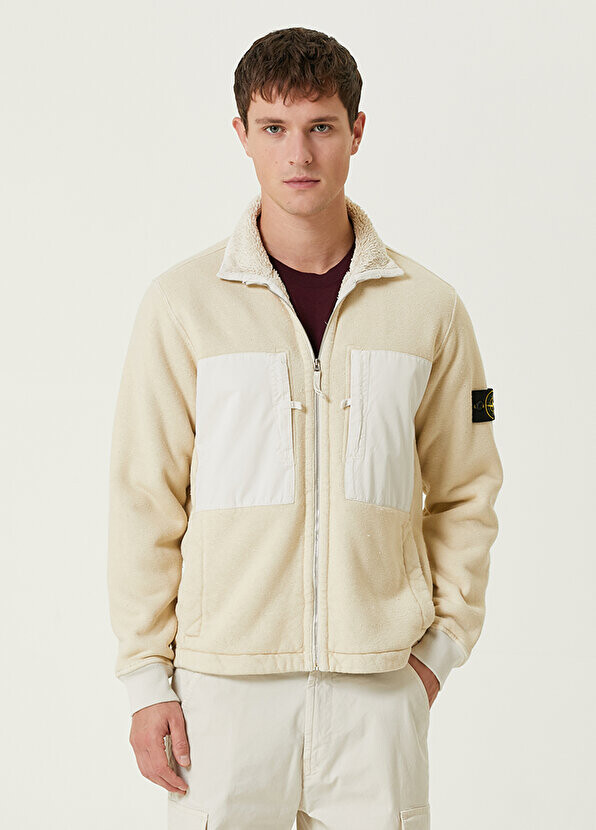 

Белый свитшот с отделкой garni Stone Island