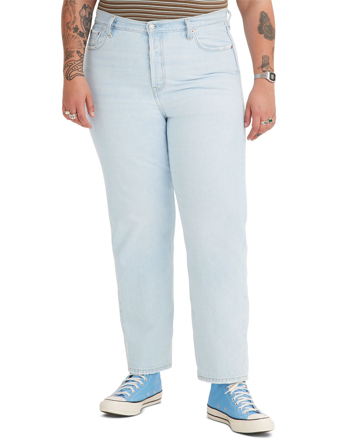 Модные хлопковые джинсы размера 501 с высокой посадкой Levi's