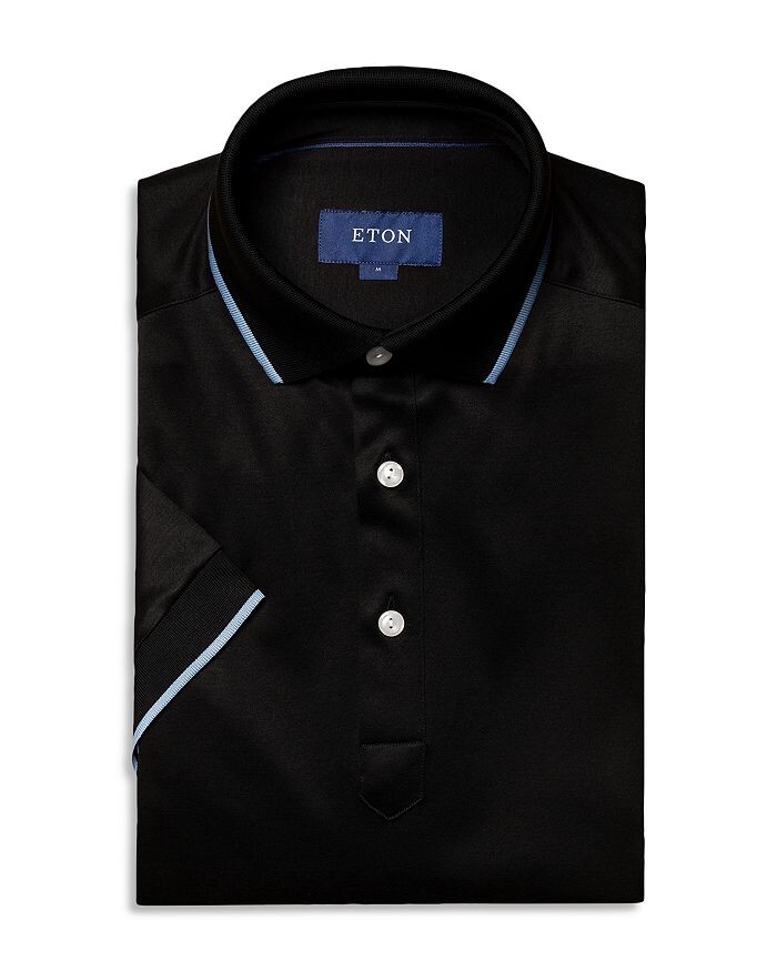 

Поло из джерси с короткими рукавами Contemporary Fit Eton, Черный