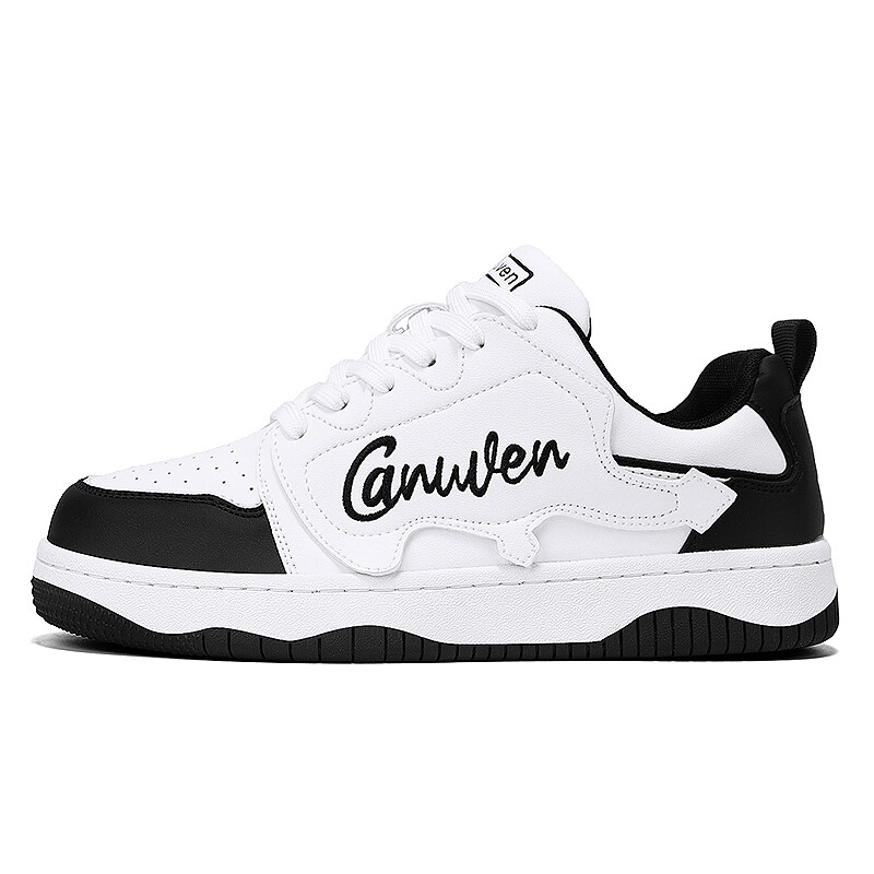 

Кроссовки CANUVEN Skateboarding Shoes Unisex Low-top, черный/белый