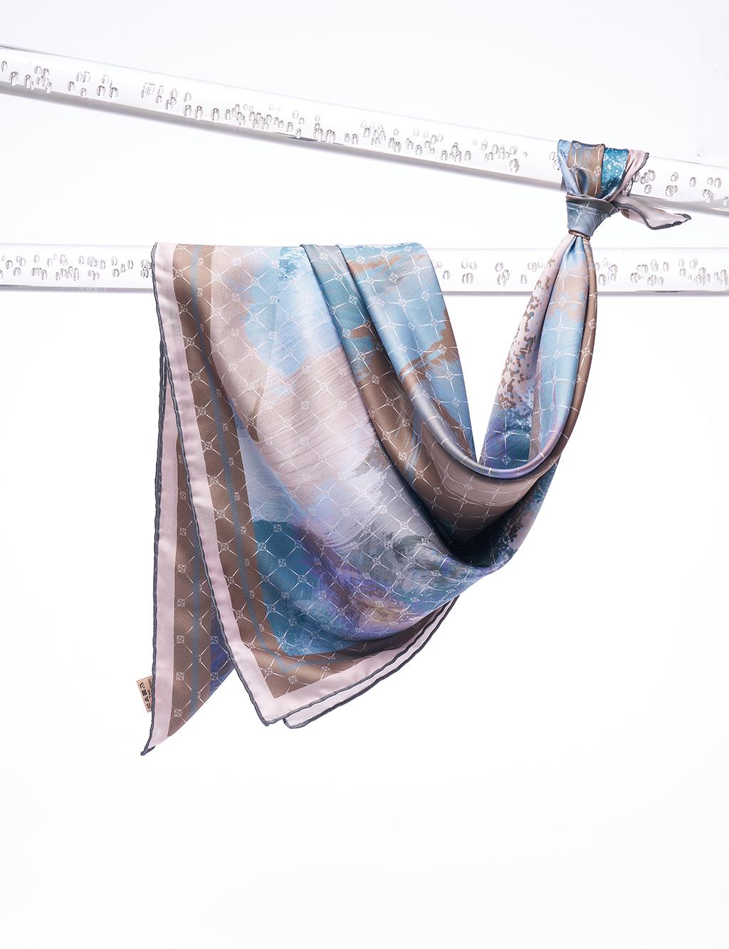 Шарф С Абстрактным Узором Синий Kayra плиссированный шарф с абстрактным узором монограммы серый kayra