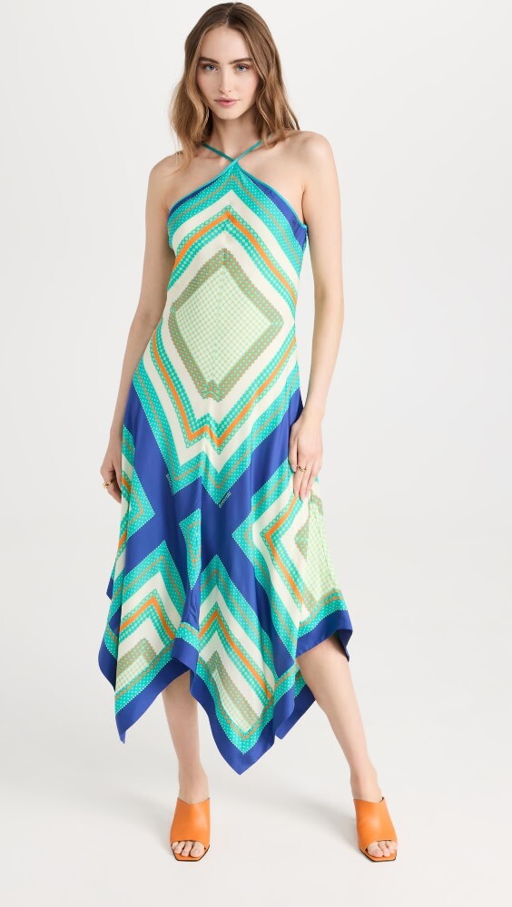 

Платье SIMKHAI Teyana Printed Voile Cover Ups Halter Handkerchief