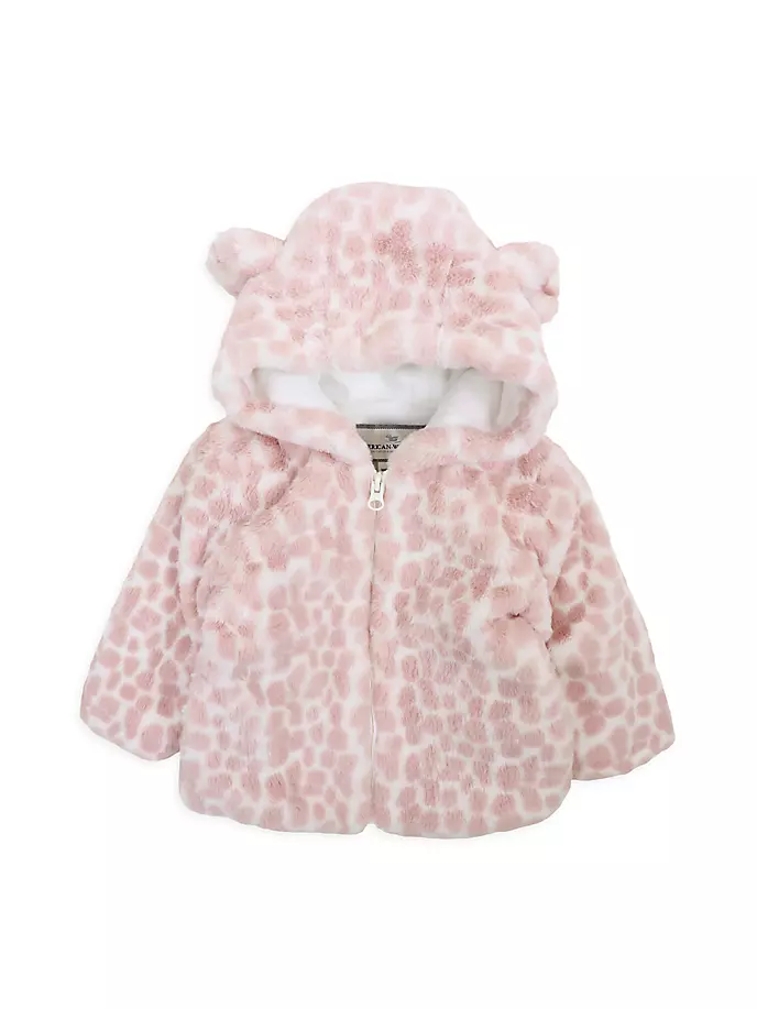 Уютная куртка из искусственного меха для маленьких девочек и маленьких девочек Widgeon, цвет pink giraffe пальто из искусственного меха с капюшоном и помпоном для маленьких девочек widgeon цвет pink chow chow