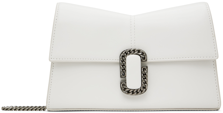 сумка белая с логотипом garage Белая сумка 'The St.Marc Chain Wallet' Marc Jacobs