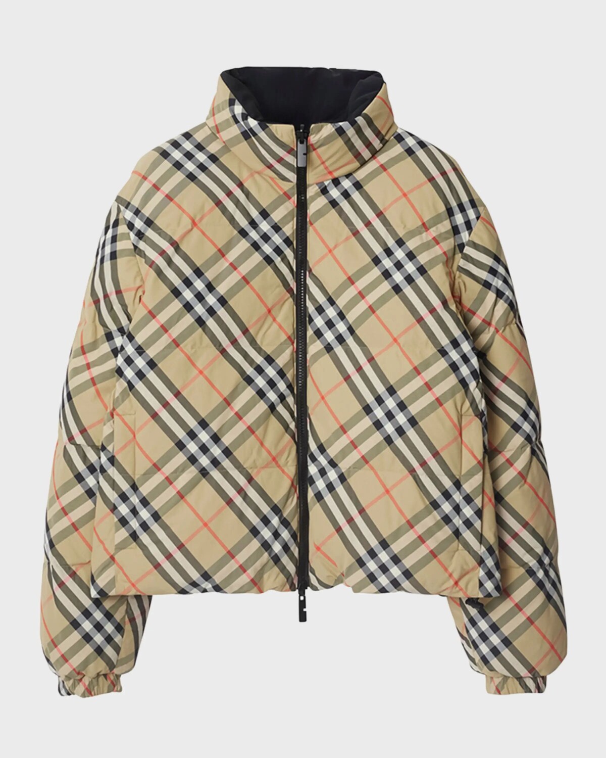 

Двусторонняя короткая куртка-пуховик в клетку Burberry, цвет Sand Ip Check