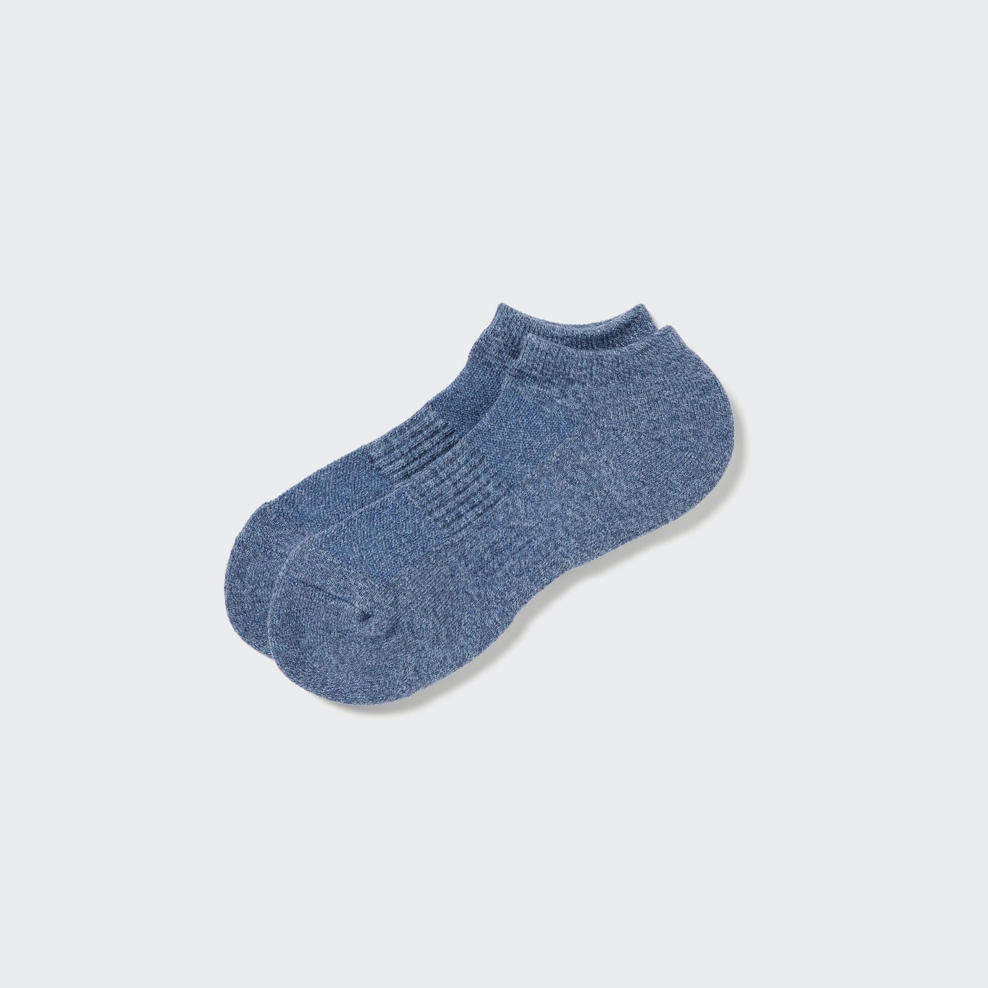 Короткие носки с ворсом Heattech UNIQLO, синий короткие термоноски heattech uniqlo синий