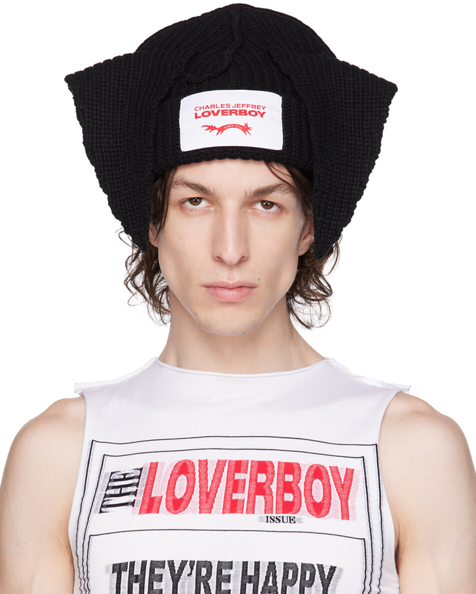 

Черная шапка с гибкими ушками Charles Jeffrey LOVERBOY